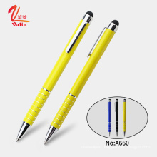 Hot selling multi color metal ball pens with custom logo stylus